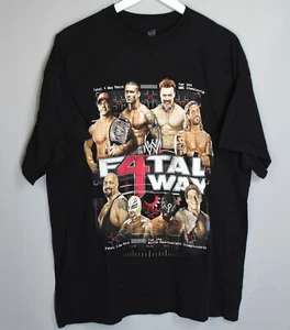 WWE FATAL 4 WAY 2010 T-SHIRT SIZE M CENA CM PUNK SWAGGER EDGE - Picture 1 of 4