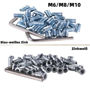 M6 M8 M10 Einschraubmuffen Muffen Einschraubmuttern Gewindemuffe Sechskant - Bild 1 von 23