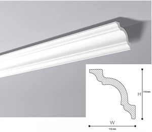 CORNICI IN POLISTIROLO TAGLIATE PER INTERNI DECORAZIONI CASA MM 110 x 110 x 2000 - Picture 1 of 1