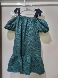 GB Girls Tunic/Mini Dress off the shoulder puff sleeve NWT size Large Teal - Picture 1 of 3