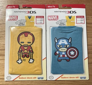 Nintendo 3DS Marvel, Iron Man & Captain America Mini T's Shirt Protector Lot - Picture 1 of 2