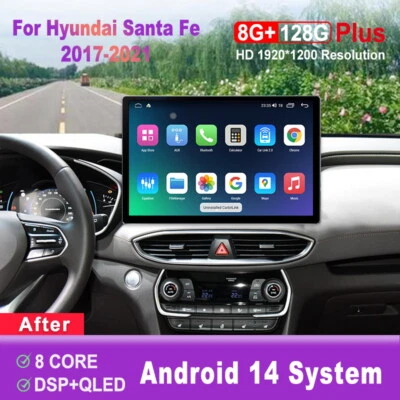 13.1 inch For Hyundai Santa Fe 4 2017-2021 Car Radio Carplay Android Multimedia - Image 1 of 4