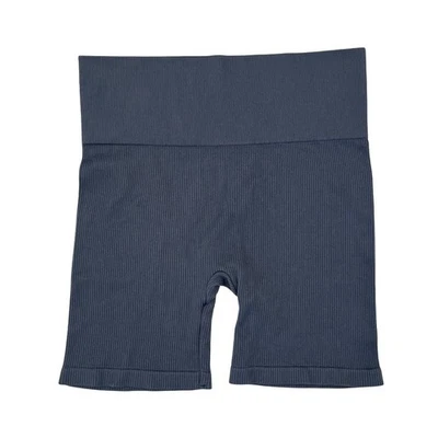 No Boundaries Womens M Ribbed Seamless Bike Shorts Gray Fitted Pull On - Image 1 of 4