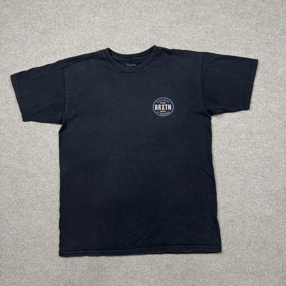 Camisa informal Brixton para hombre talla M negra manga corta cuello redondo skateboarding Foto 1 de 4