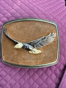 fibbia cintura aquila vintage anni 70 scamosciata raintree - Foto 1 di 4