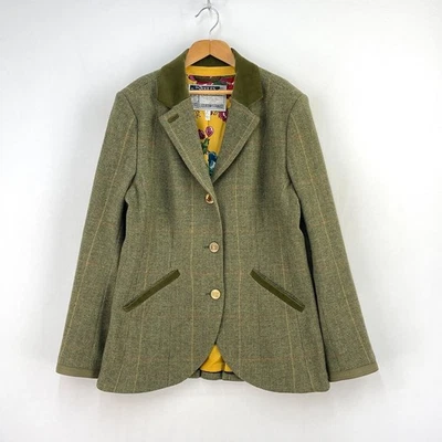 Chaqueta de tweed Joules Austine para mujer 14 verde lana Country Hacking blazer de equitación Foto 1 de 4