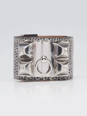 Hermes Natura Lizard Palladium Plated Collier de Chien Armband T2 - Bild 1 von 4