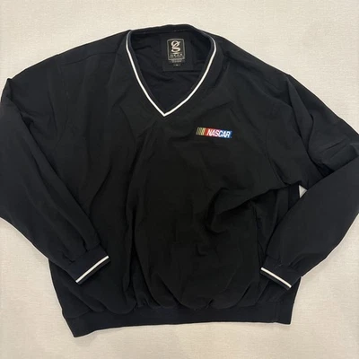 Gear For Sports Nascar Embroidered Windbreaker Men’s Size XL Zip Pockets Black - Image 1 of 4