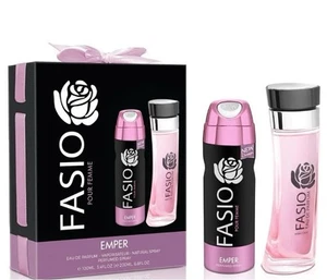 Fasio Pour Femme Emper Eau De Parfum 100Ml 3.4 Fl.Zo + Body Spray - Picture 1 of 3