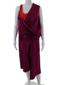 Atlein Womens Color Block Zippered Round Neck Midi Dress Purple Size 38 - Picture 1 of 5