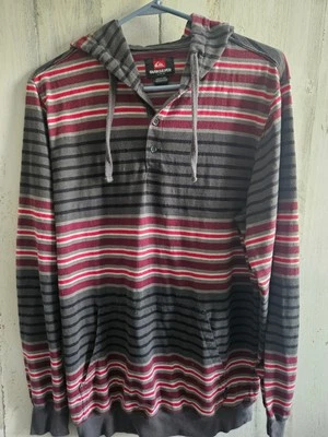 Sudadera con capucha ligera Quicksilver para hombre talla grande roja y gris Foto 1 de 3