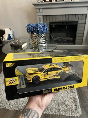 BMW M4 DTM Diecast Modelo Escala 1/24 Amarillo DTM HISTORIA PLACA Slidos Maisto Nuevo Foto 1 de 4