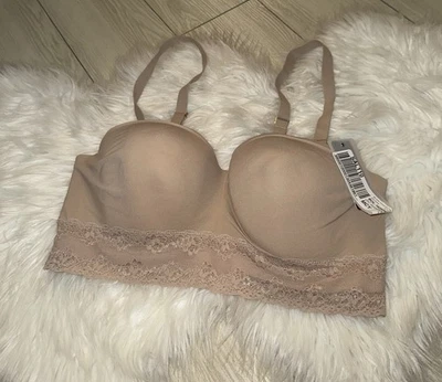 Natori 729154 Bliss Perfection Strapless Contour Bra Lace UW Womens 38D Beige - Image 1 of 4