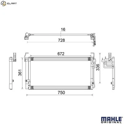 CONDENSER AIR CONDITIONING AC 265 000S FOR HYUNDAI D4EA 2.0L G4GC 2.0L 4cyl 2.7L - Image 1 of 4