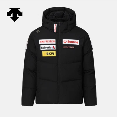 DESCENTE SWISS SKI Hooded Down Jacket BLACK SQ423SDJO3 ASIAN FIT - Image 1 of 4