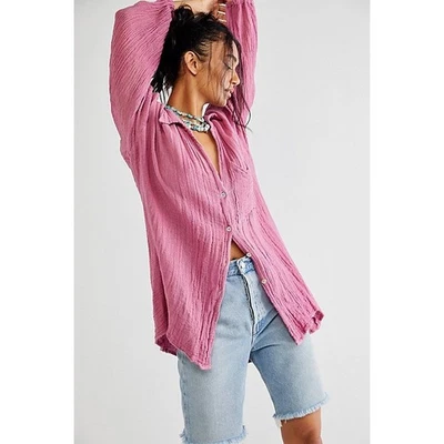 Nuevo Jen's Pirate Booty X Free People Bonny Top Abotonado $150 GRANDES Rosas Secas  Foto 1 de 4