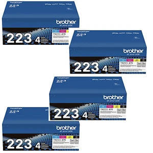 EMPTY 16 Genuine Brother Toner Cartridges TN223 C Y M Black Color - 4 Sets - Picture 1 of 1