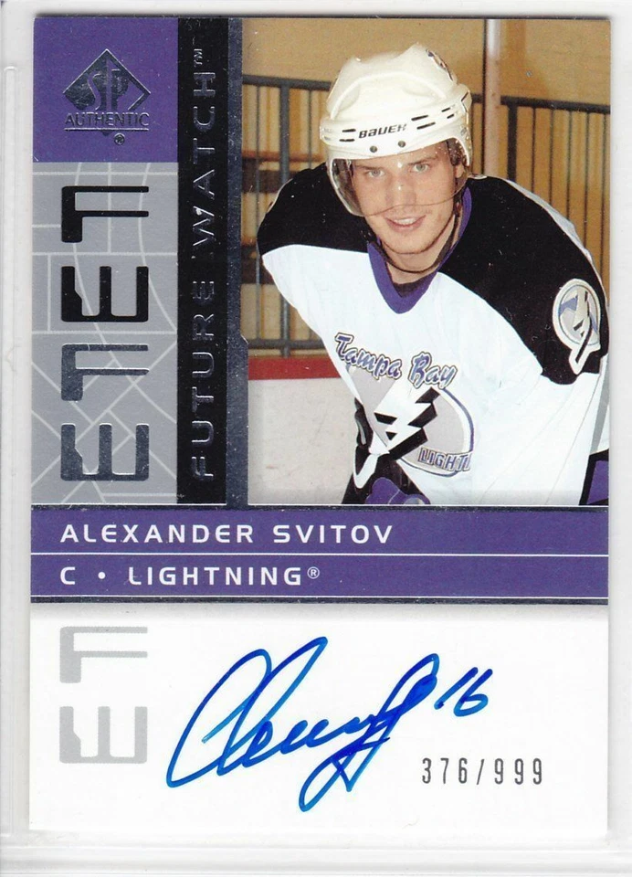 2002-03 UD SP AUTHENTIC ALEXANDER SVITOV RC AUTOGRAPH /999 ROOKIE #194 Lightning - Image 1 of 1