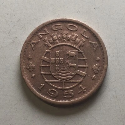 ANGOLA PORTUGUESE 50 CENTAVOS 1954 COLONIAL COIN - Image 1 of 2