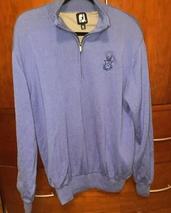 Footjoy FJ Sweater Large Blue Wool 1/4 Zip Polyester Lining Capital City Club - Picture 1 of 6