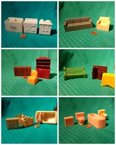 Dollhouse Furniture Lot of plastic furnishings for your dolls house 20 misc. pcs - Picture 1 of 11