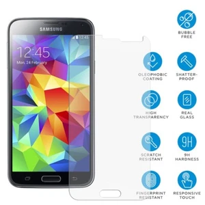 GENUINE Tempered Glass Screen Protector for Samsung Galaxy S5 G900I - Picture 1 of 3