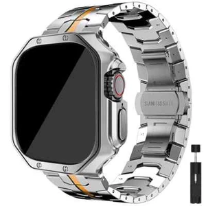 Titanium Metal Band Strap TPU Case For Apple Watch Ultra 49mm Series 9/8/7/6/SE - Picture 1 of 26