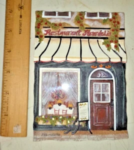 KATE MCROSTIE Storefront Library Restaurant Cafe Theme 3-D Wall Decor Tile - Picture 1 of 3
