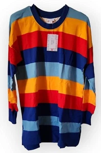 Lularoe Stripes Small Hannah Crew Neck Sweater Bright Striped NEW! - Picture 1 of 3