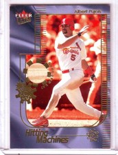 2002 FLEER ULTRA ALBERT PUJOLS HITTING MACHINES GAME USED BAT  CARD !!!