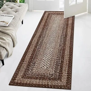 2x6 Washable Rugs Runner Rug Rug for Living Room Bathroom Rugs 2'x6' Dark Brown - Picture 1 of 8