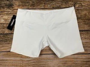 NWT ODODOS Workout Shorts Womens Size XL Pocket Yoga Athletic Cycling White - Picture 1 of 10