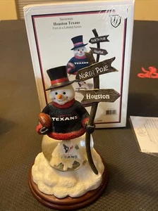 Snowman NFL Houston Texans Snow Globe The Memory Company - Picture 1 of 2