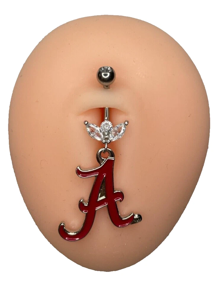 Alabama Crimson Tide Anillo de Acero Marquesa Circonita cúbica Brote Piercing en el Vientre Hipoalergénico Foto 1 de 1