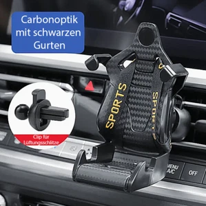 Universelle Smartphone-Halterung Für das Auto Mit Karbonfaser Muster Rennsitz - Photo 1/5