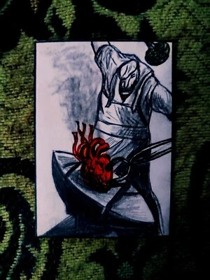 OBRA DE ARTE ORIGINAL DIBUJO A LÁPIZ/Molly to the heart/ACEO DECO ART CARD 2.5X3.5 Foto 1 de 4