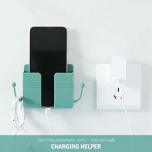 Wall Mounted Remote Control Storage Case Box Mobile Phone Plug Stand Holder