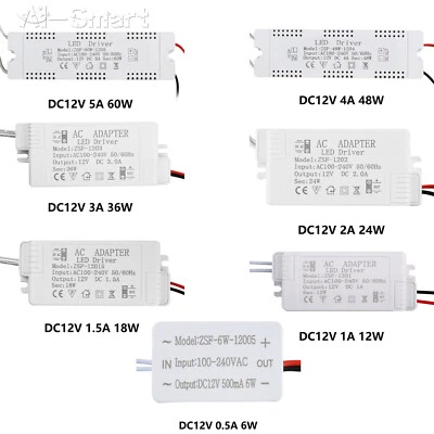 100-240AC to DC12V Voltage Converter Transformer Power Supply LED Driver Adapter - Image 1 of 4