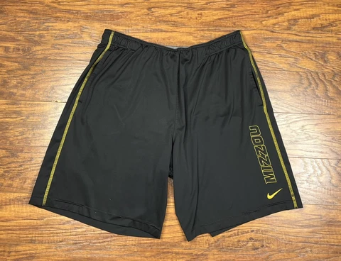 Nike Dri Fit Missouri Tigers Shorts Mizzou Mens Size XL Black And Yellow E4 Cover