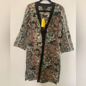 Citron Santa Monica NEW brocade duster Kimono cardigan size medium - Picture 1 of 7