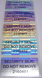 500 SSDNR# SVAG .75" x 1.5" Hologram Tamper Evident Warranty Label Seal Stickers - Picture 1 of 5