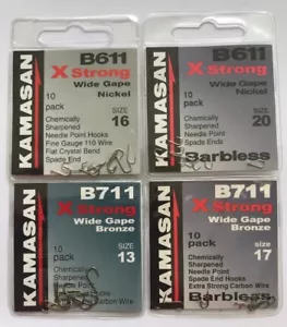 KAMASAN B611 & B711 X-STRONG SPADE END HOOKS (all patterns and sizes available)  - Picture 1 of 17