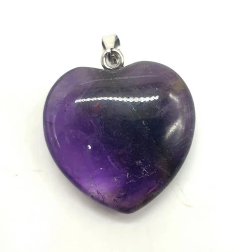 Ciondolo cuore ametista 2,5 cm - Immagine 1 di 1