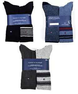 Tommy Hilfiger Men's Cushion Crew Socks 8 Pairs, Fit Men's Shoe Size 7-12 - Picture 1 of 17