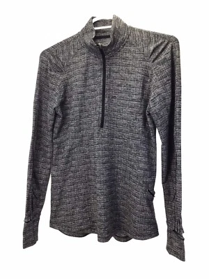 Luon de corrida Lululemon manga longa terno jacquard preto branco tamanho 12 - Imagem 1 de 4