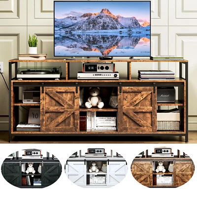 TC-HOMENY RGB LED TV Stand Cabinet App & Remote Entertainment Center for 70" TV - Image 1 of 4