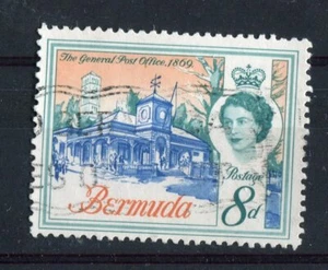 Bermuda QEII 1962 8d architecture SG169 var used (corner retouch Pl.1B R10/5) - Picture 1 of 2
