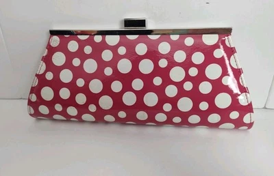 Bolsa de mão Neiman Marcus rosa quente bolinhas sem corrente - Imagem 1 de 4