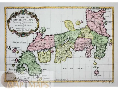 Mapa antiguo del Imperio de Japón, 1752 Bellin - raro coleccionable. Foto 1 de 4