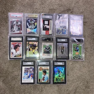 13 - Graded Football Card Lot SGC PSA, BGS, GMA, CGC 10 9 8 7 5 Mint Jersey Auto - Picture 1 of 16